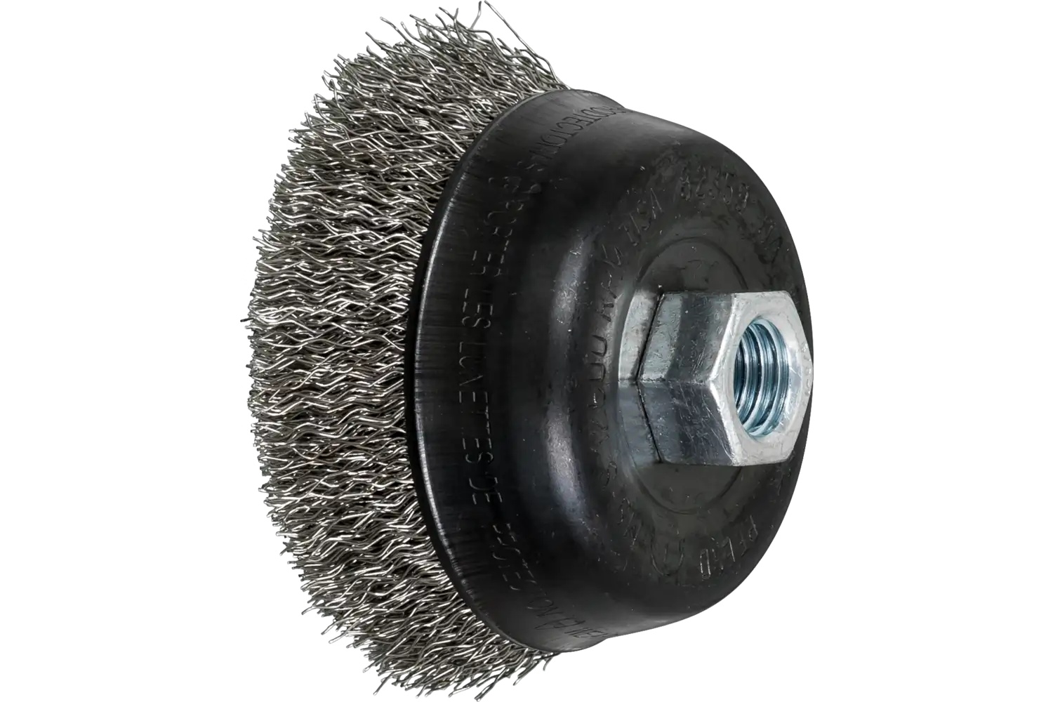 Picture of Pferd Crimped Wire Cup Brush 3-1/2" Dia. .014 Stainless Steel 5/8-11" Thread